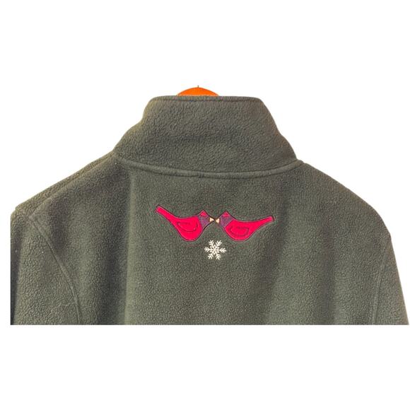 Northcrest Christmas Sweater Women X Large Green Tree Pinecones Snowflakes Bird - Picture 6 of 8